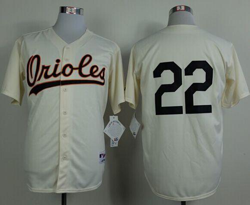 Orioles #22 Jim Palmer Cream 1954 Turn Back The Clock Stitched MLB Jersey - Click Image to Close